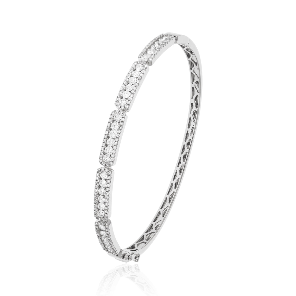 Art Deco Bangle, crafted with luxurious diamonds and precious metals. Timeless Art Deco