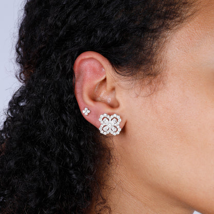 Diamond Clover Studs