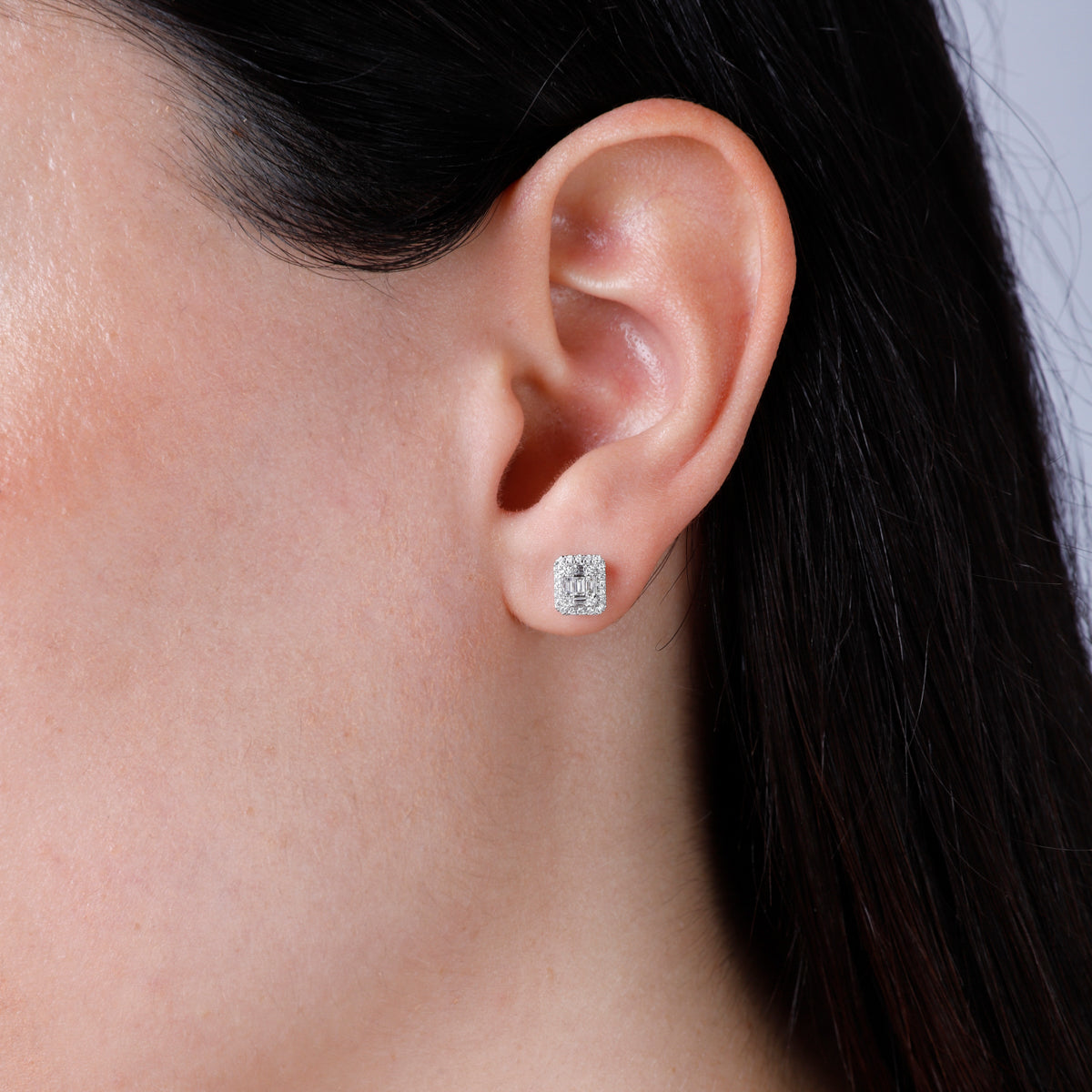 Cushion Halo Studs