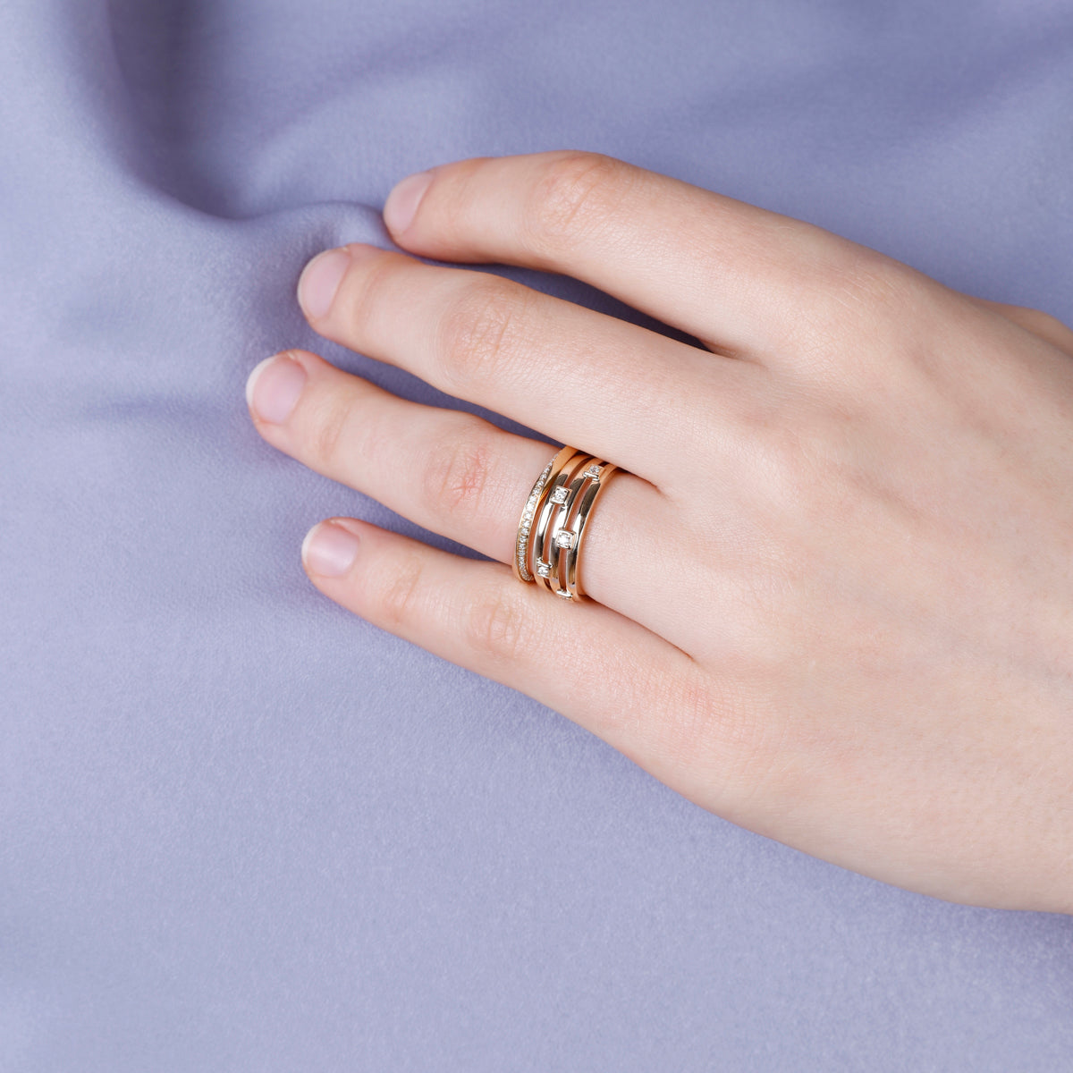 Diamond Triple Row Ring