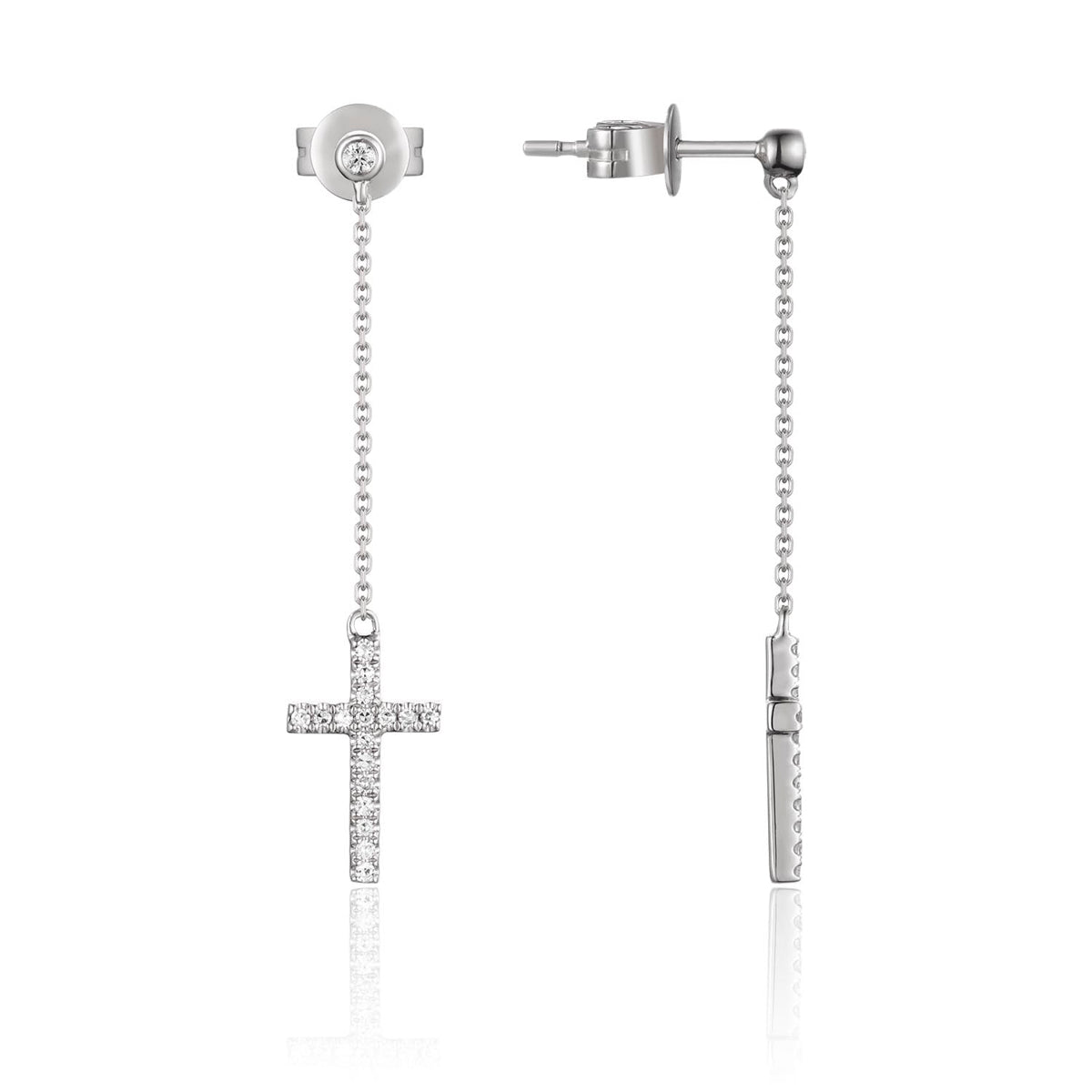 Drop Cross Earrings