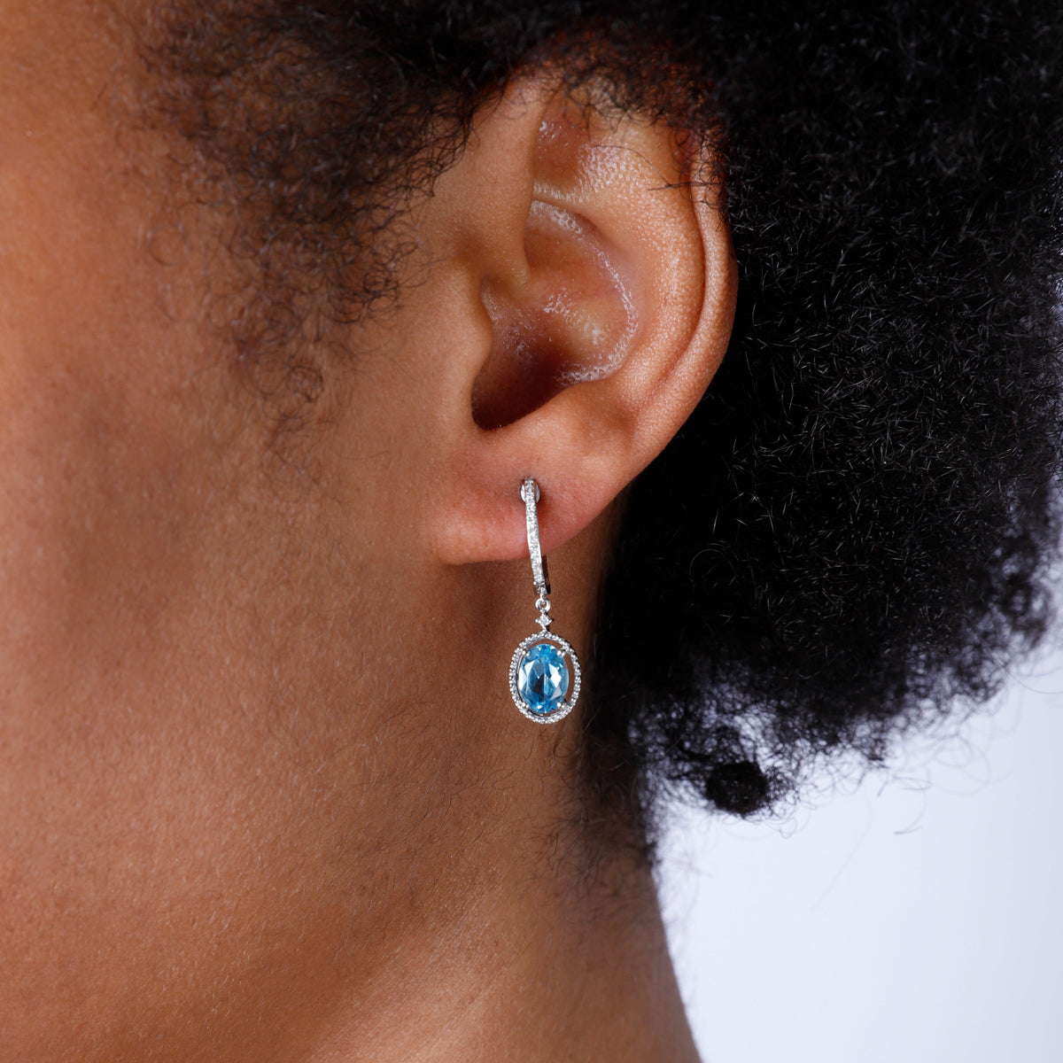 Open Halo Oval Earrings