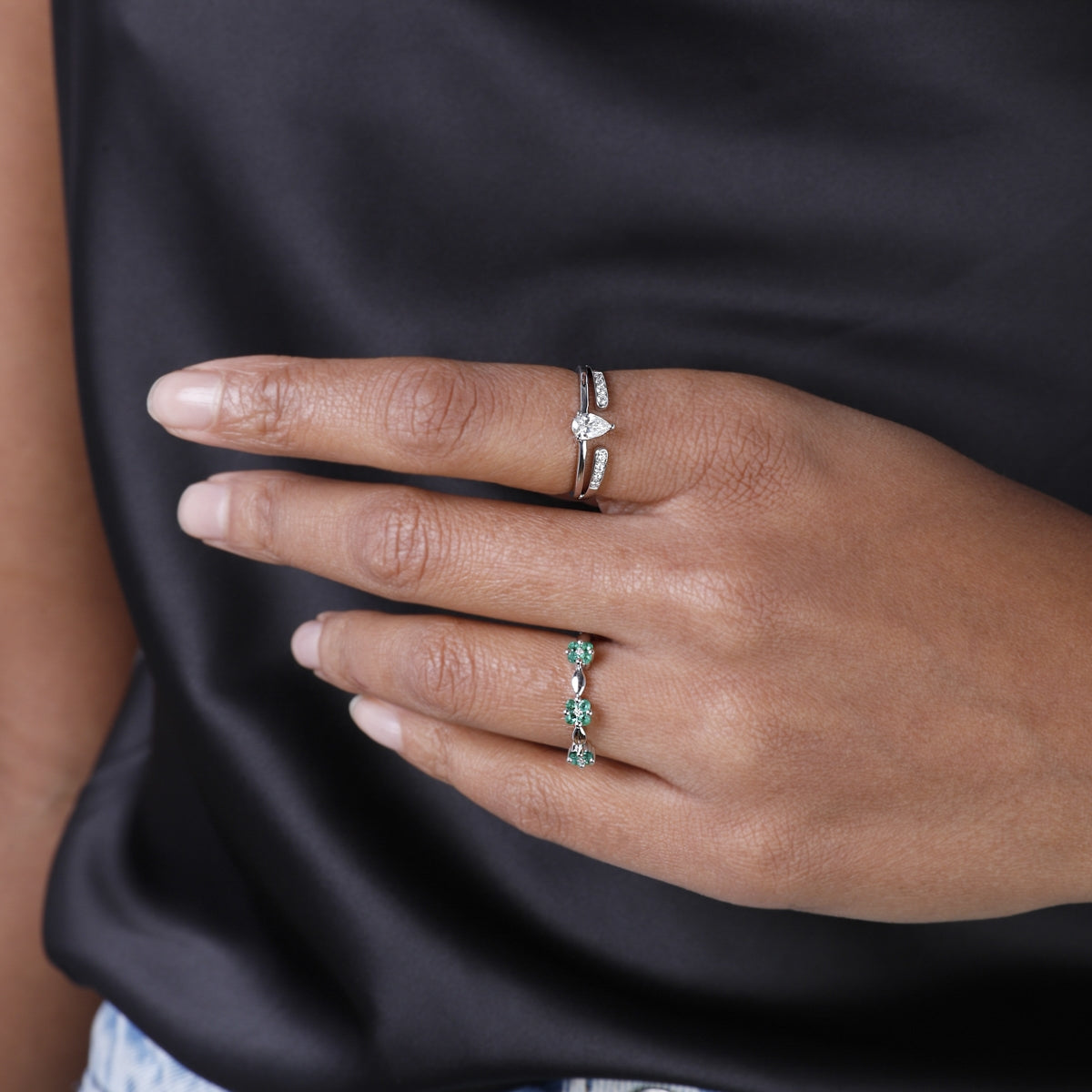 Contemporary Pear Shaped Ring