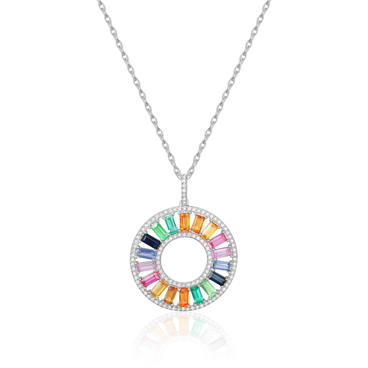 Wheel Emerald Cut Necklace