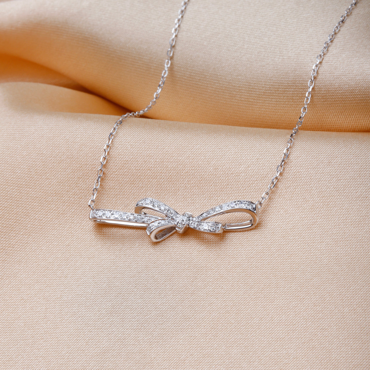 Infinity Bow Diamond Necklace