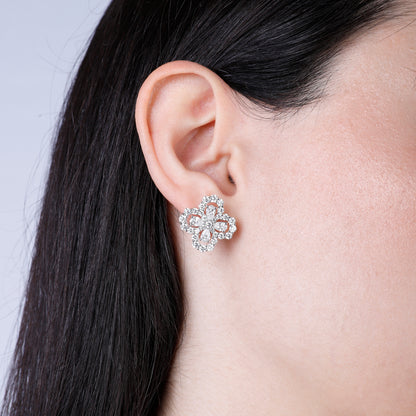 Diamond Clover Studs