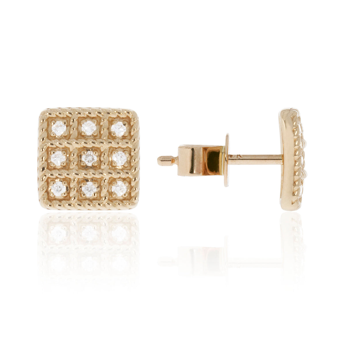 Waffle Diamond Studs