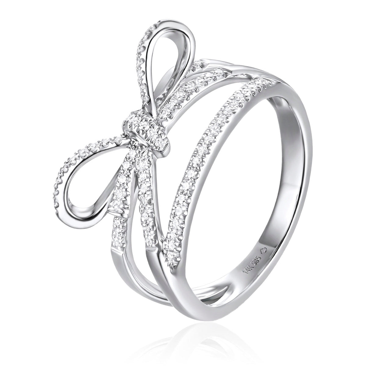 Charming Bow Diamond Ring