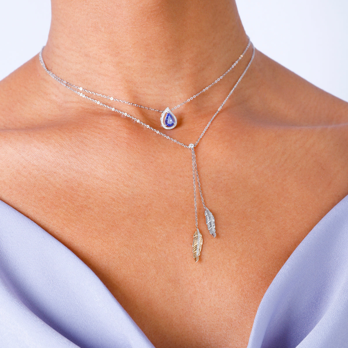 Feather Diamond Necklace