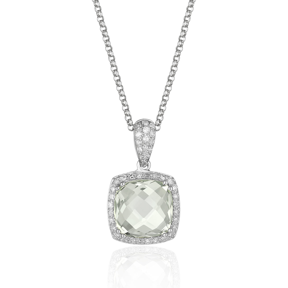 Halo Cushion Cut Necklace