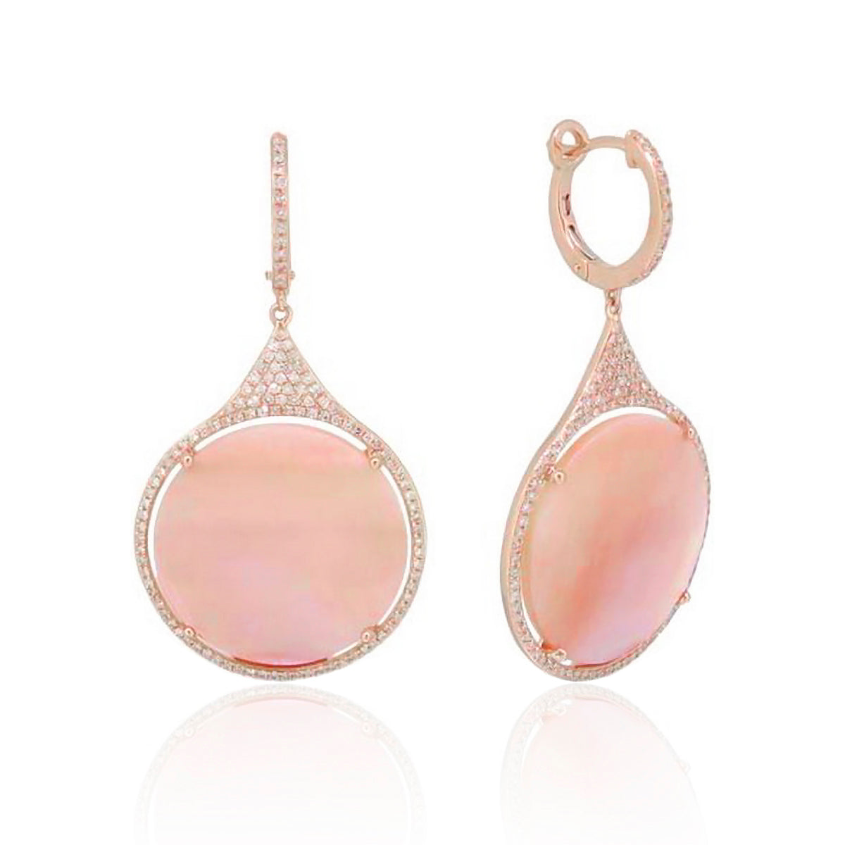 Round Halo Drop Earrings