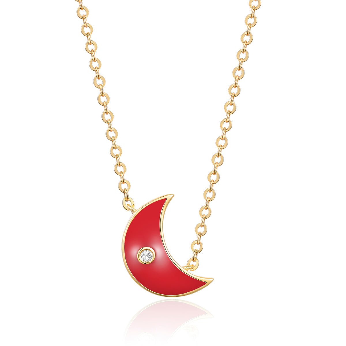 Enamel Moon Necklace