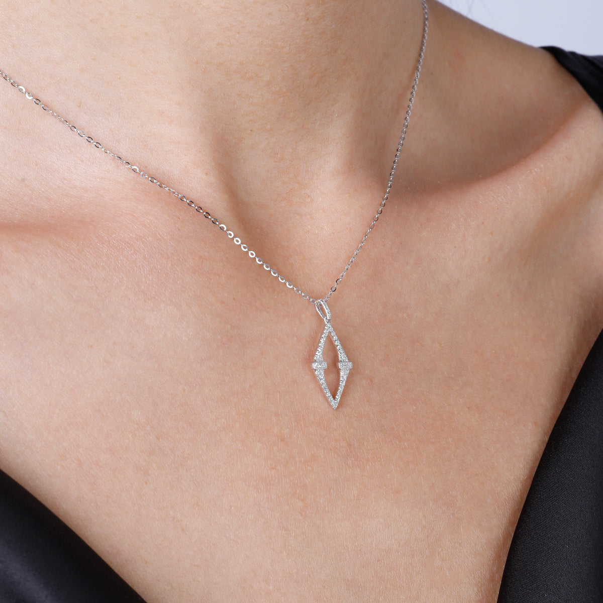 Classic Pave Long Diamond Necklace