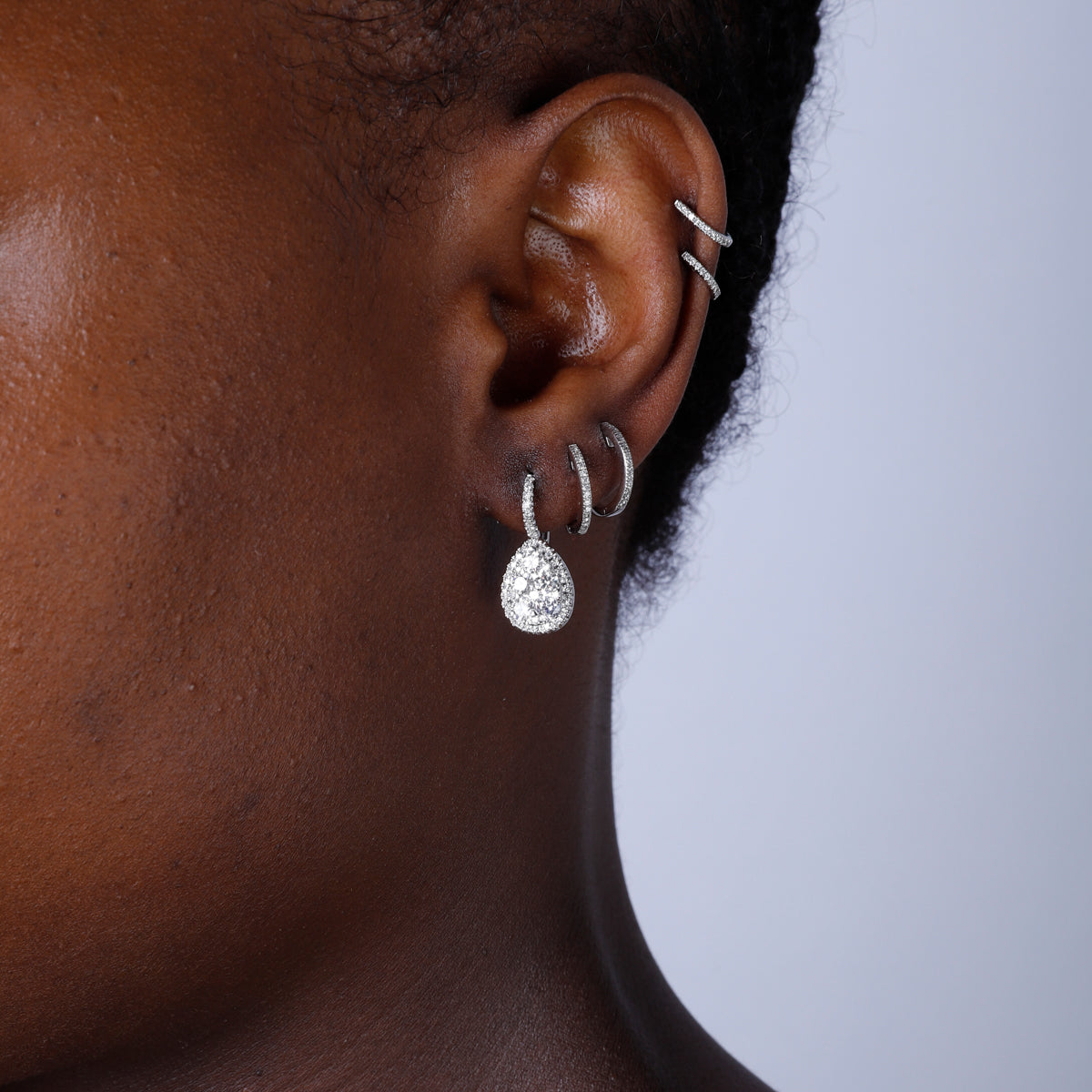 Tear-shaped Leverback Earrings