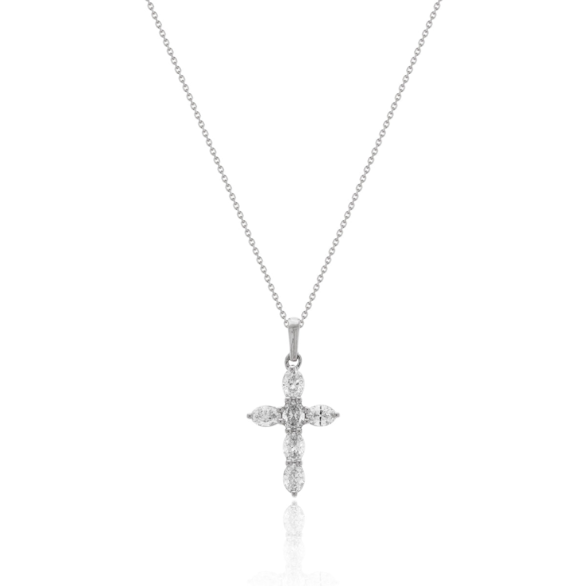 Mini Oval Diamond Cross