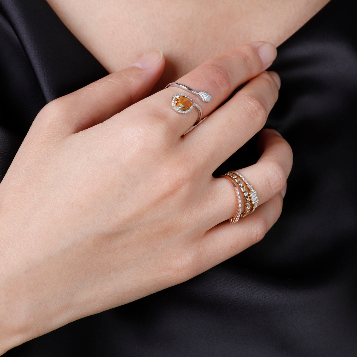 Bypass Pear Shaped Ring