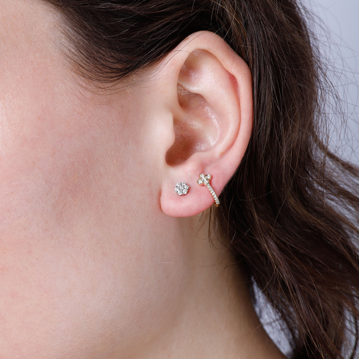 Small Diamond Cluster Studs