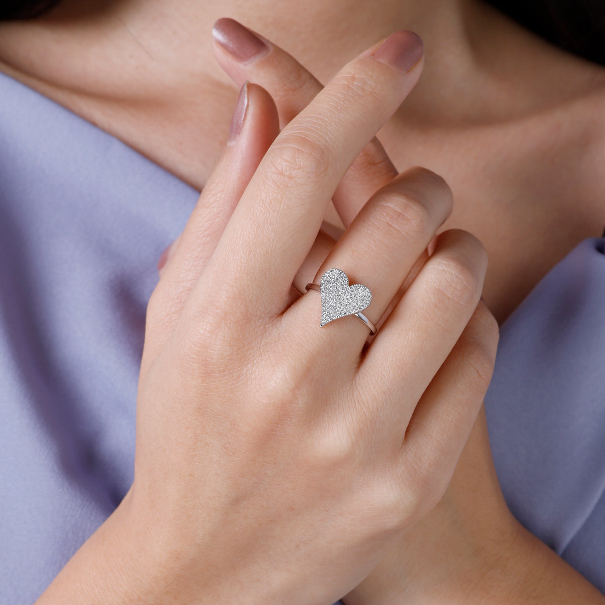 Diamond Pointed Heart Ring