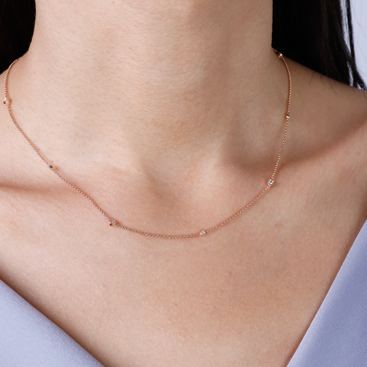 Bezel Diamond Chain Necklace, meticulously crafted a timeless piece that radiates elegance. 