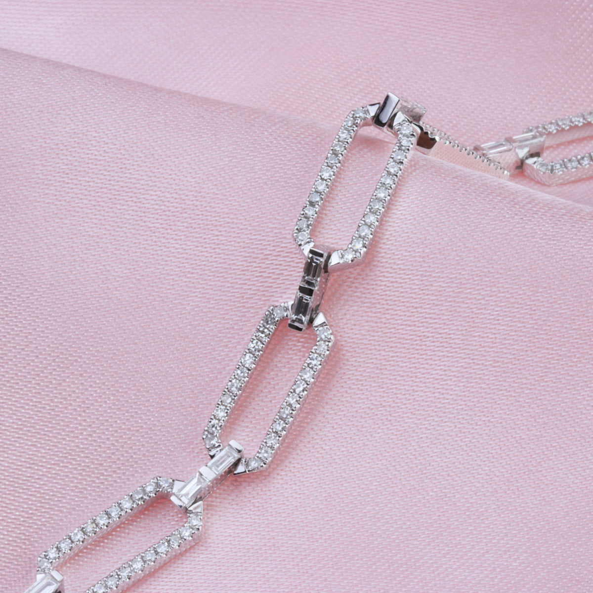 Paper Clip Diamond Bracelet