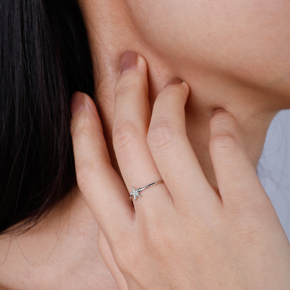 Dainty Star Diamond Ring