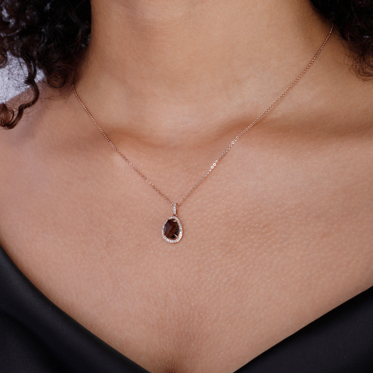 Open Halo Stone Necklace