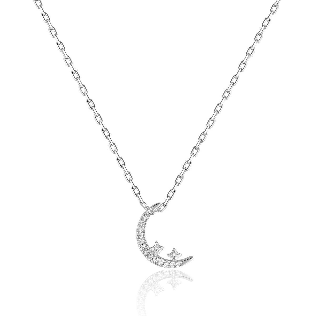 Gold Moon Diamond Necklace