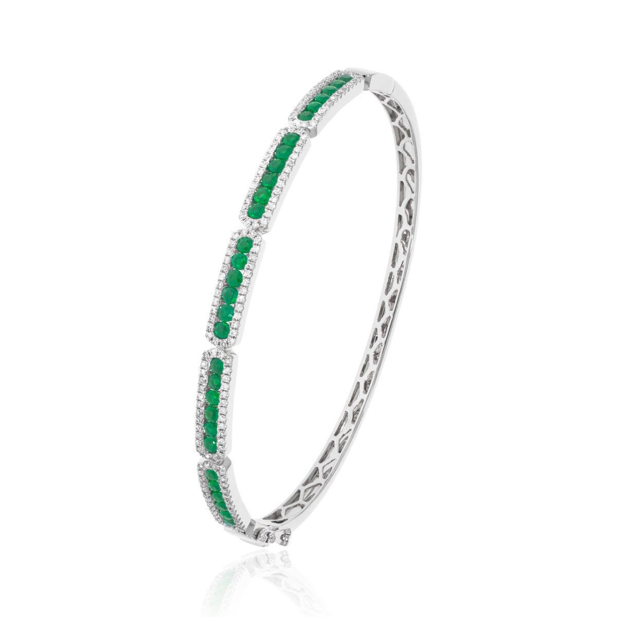 Art Deco Bangle, crafted with luxurious diamonds and precious metals. Timeless Art Deco