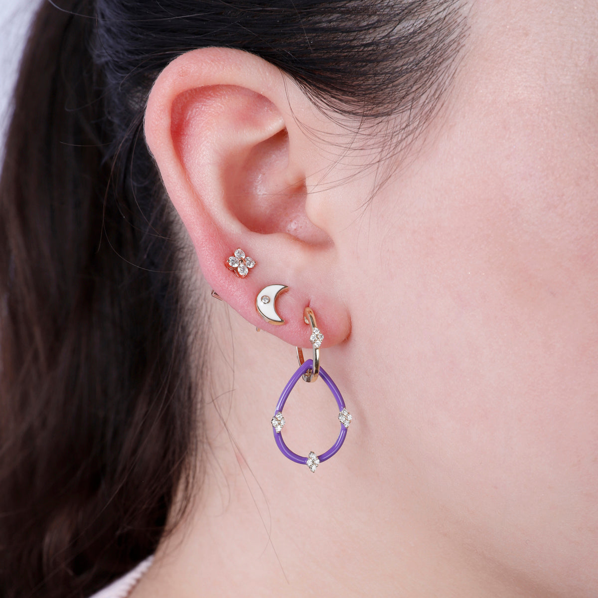 Enamel earrings with comfort with lightweight construction and secure closures. A variety of enamels