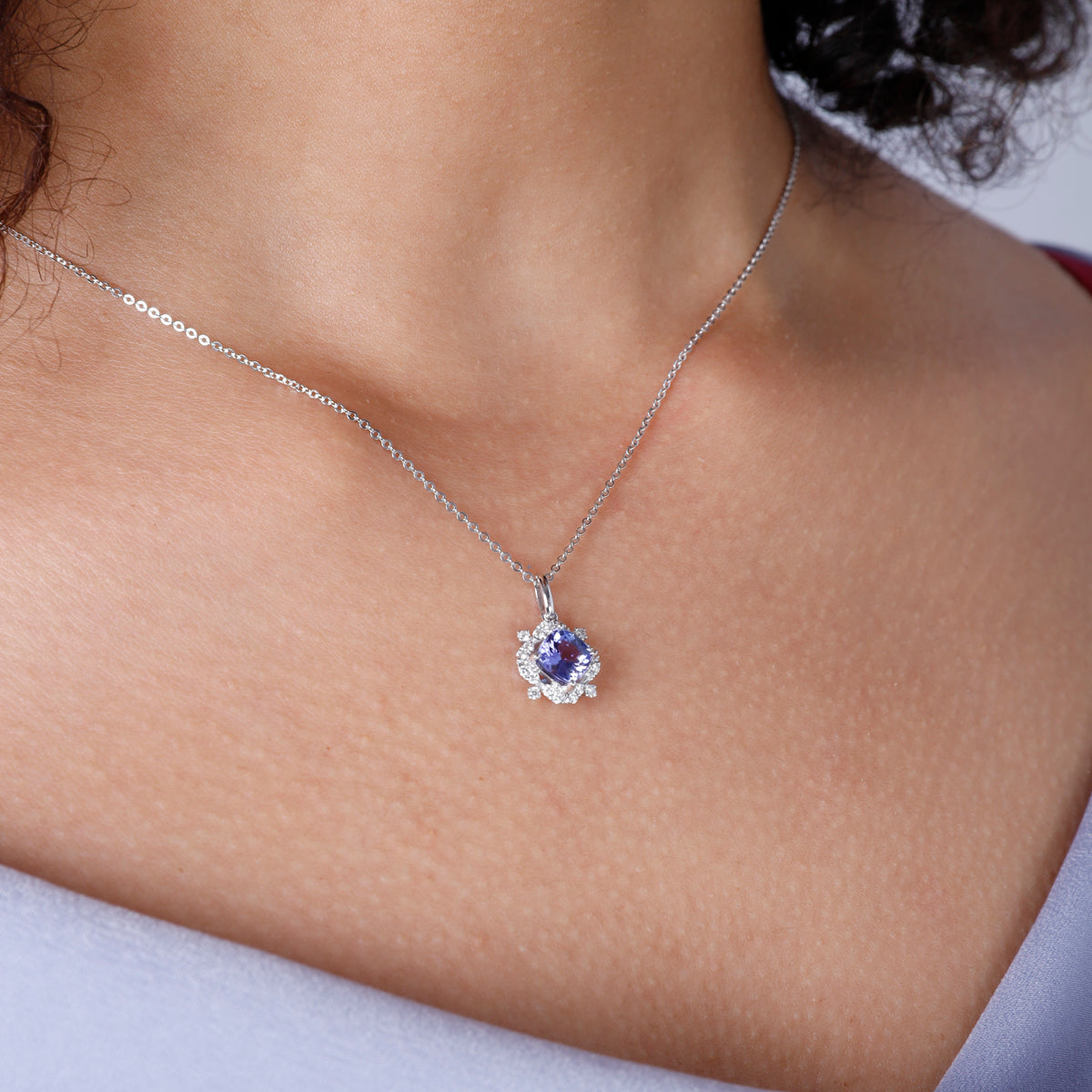 Delicate Cushion Cut Necklace