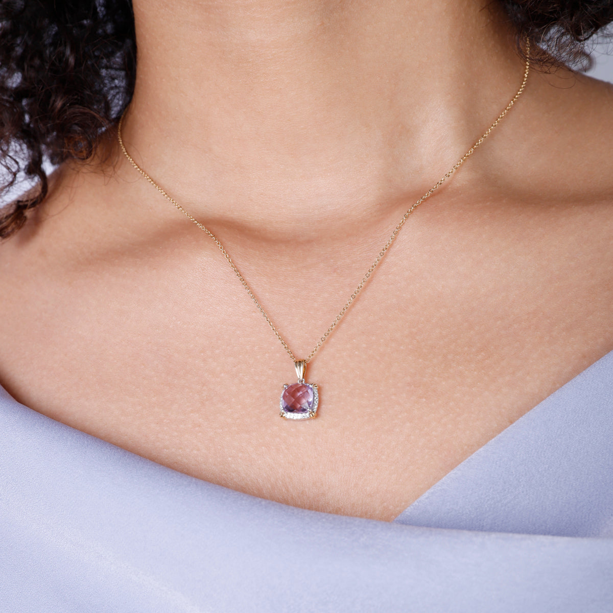 Cushion Cut Necklace