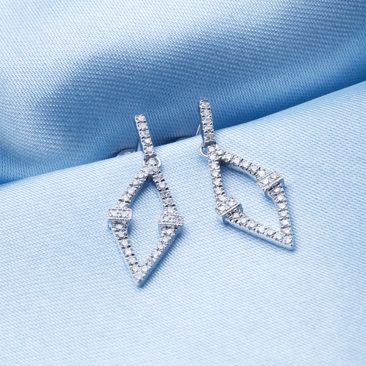 Marquise Shaped Diamond Dangle Earrings