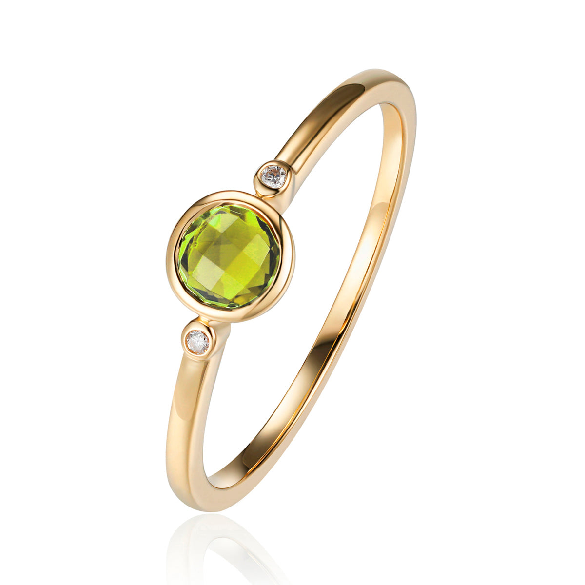 Mini Bezel Round Gem Ring 