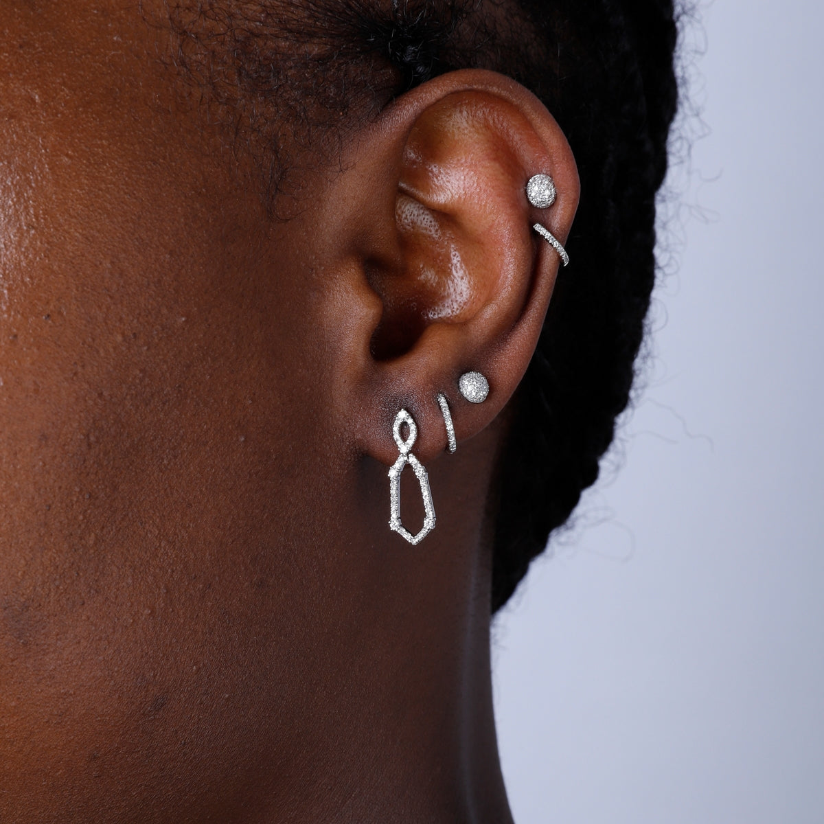 Dangling Geometric Diamond Earrings