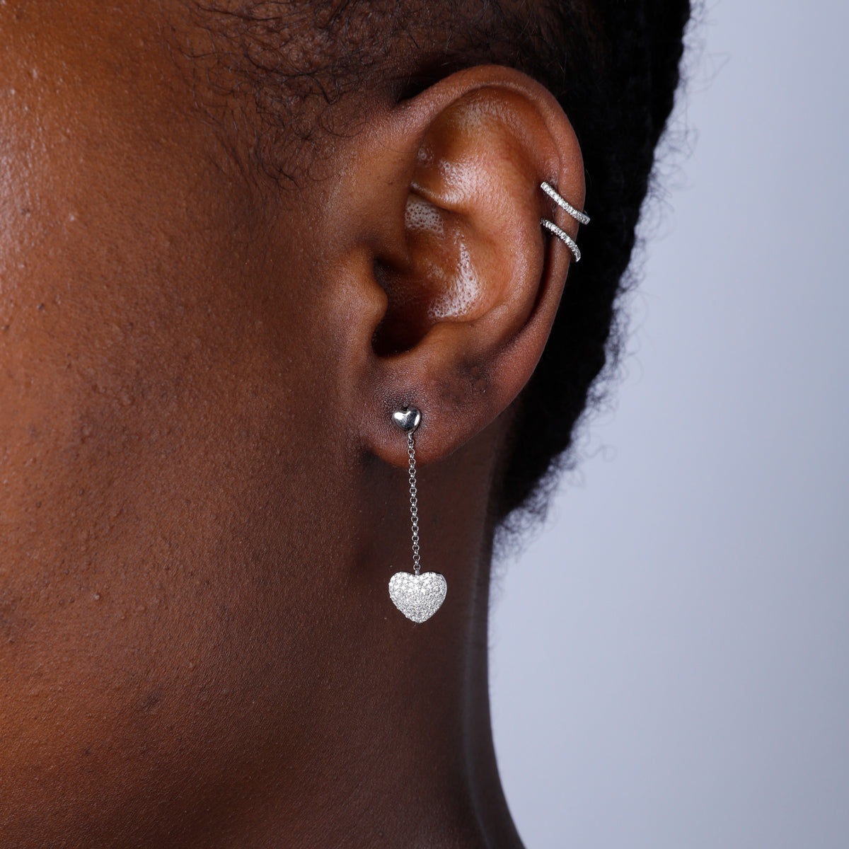 Pave Heart Earrings