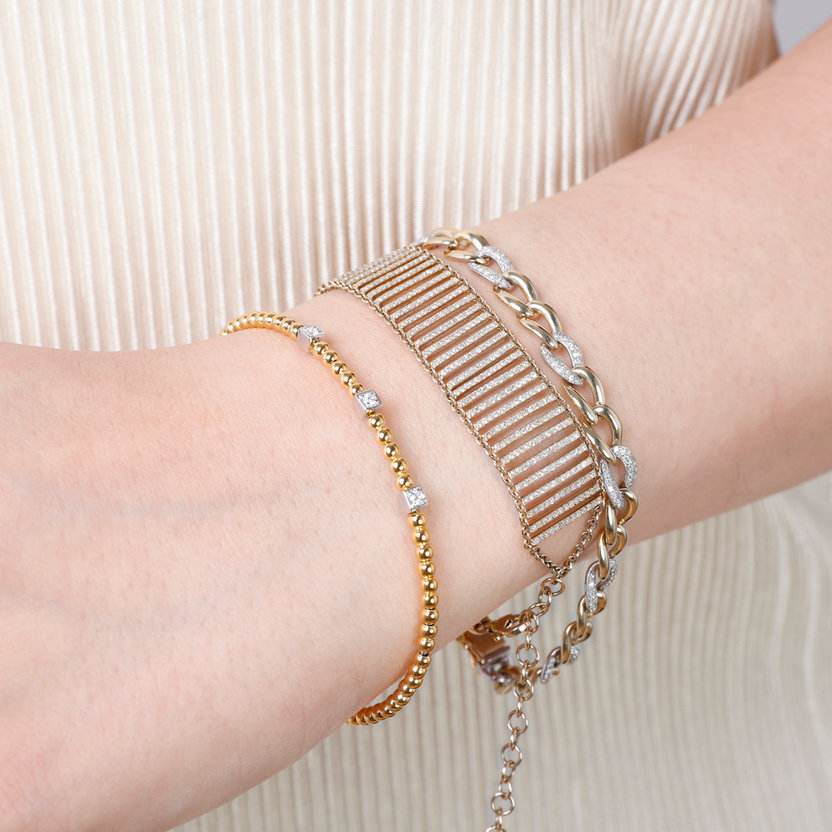 Tri Square Bubble Bangle 