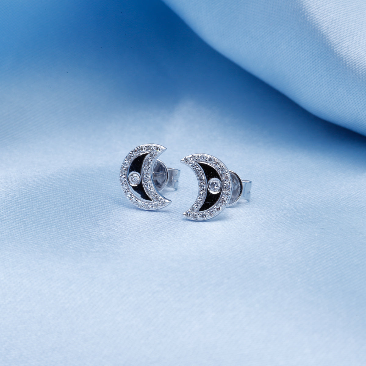 Diamond Moon Studs
