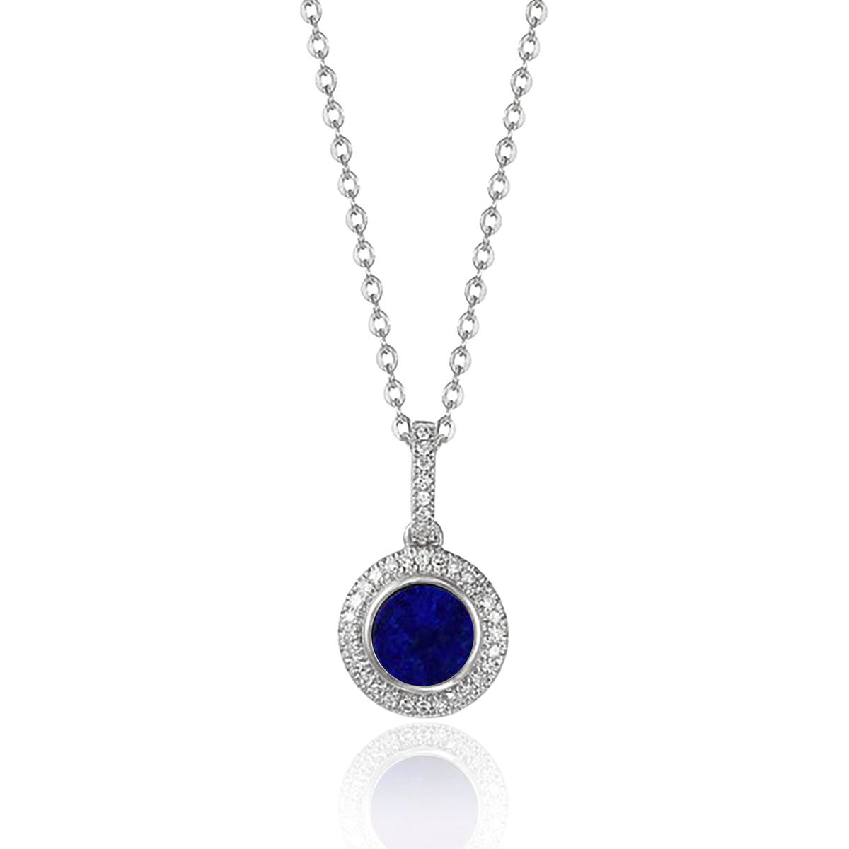 Pave Halo Round Necklace