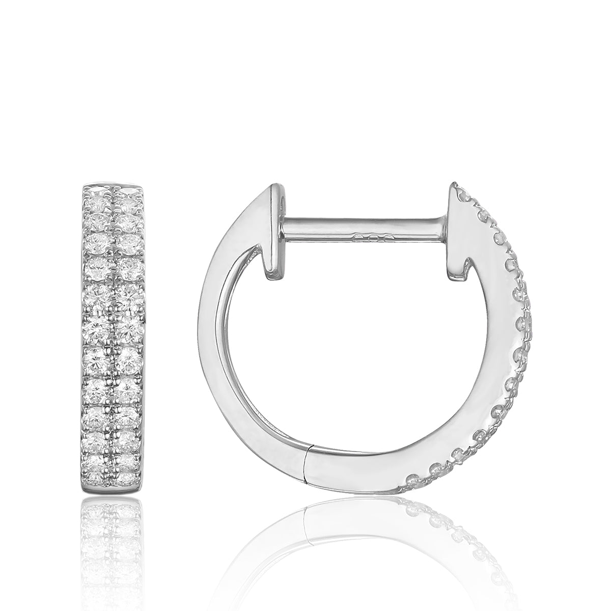 Double Row Diamond Huggie