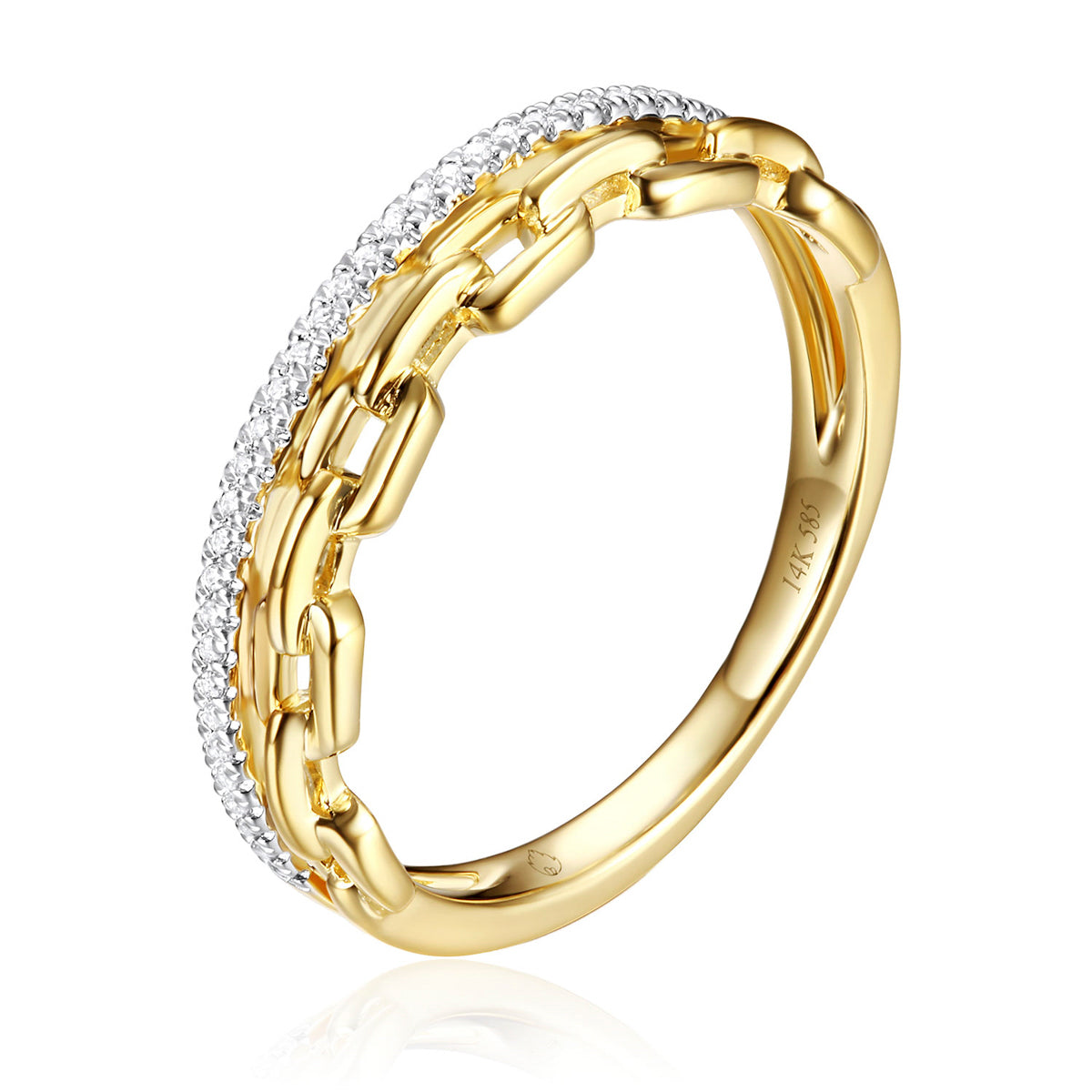 Featuring a diamond at the center, accented by dazzling bar settings and linked to an elegant chain.