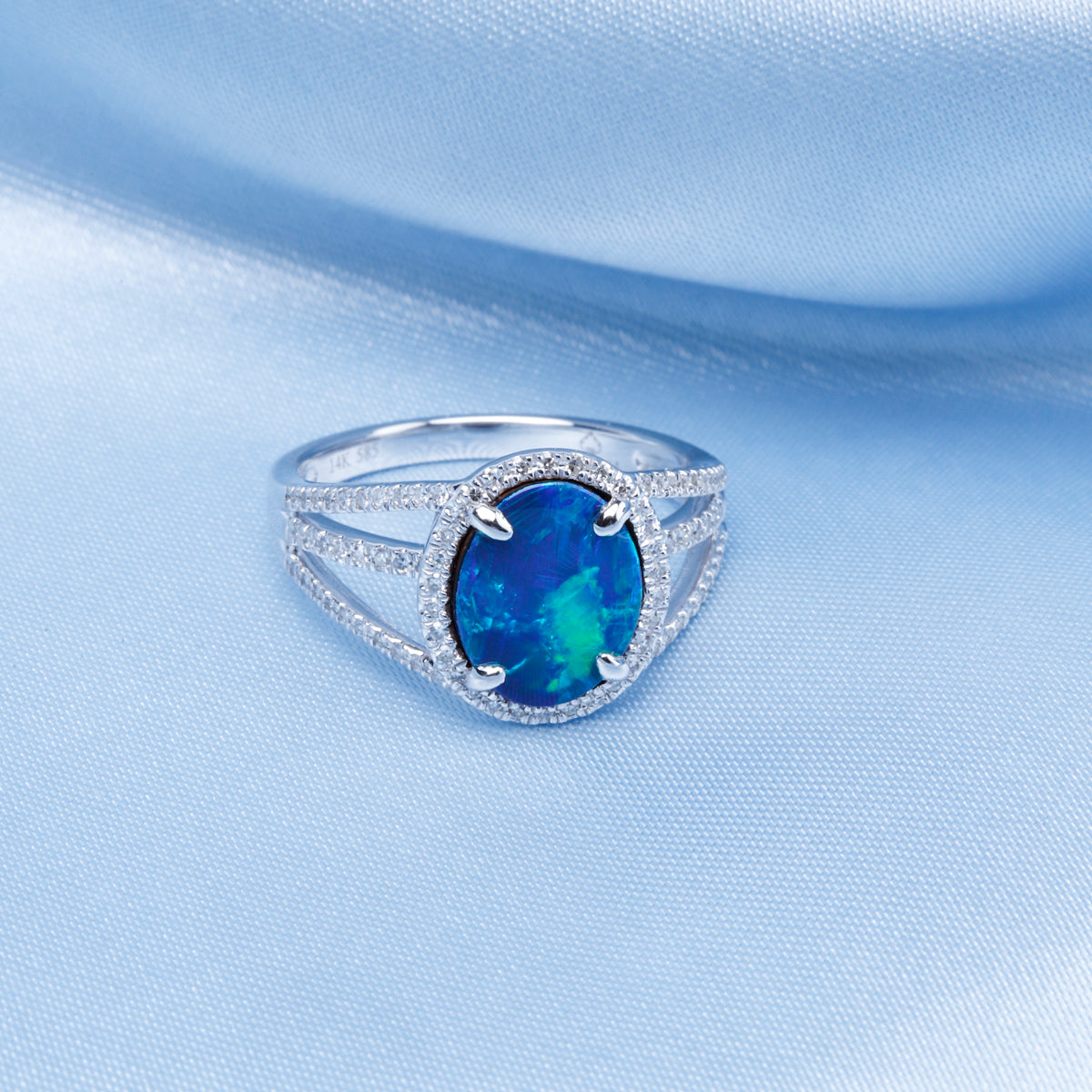 Oval-Cut Opal Ring
