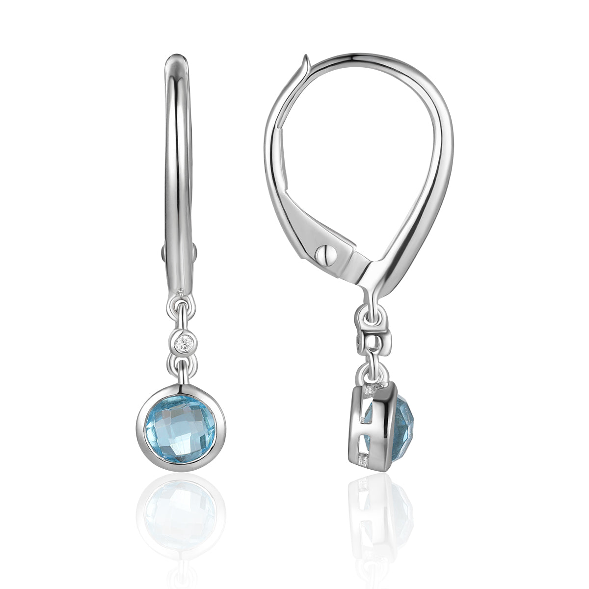 Bezel Round Gem Lever Back Earrings is versatile offering a variety of gemstone colors. 