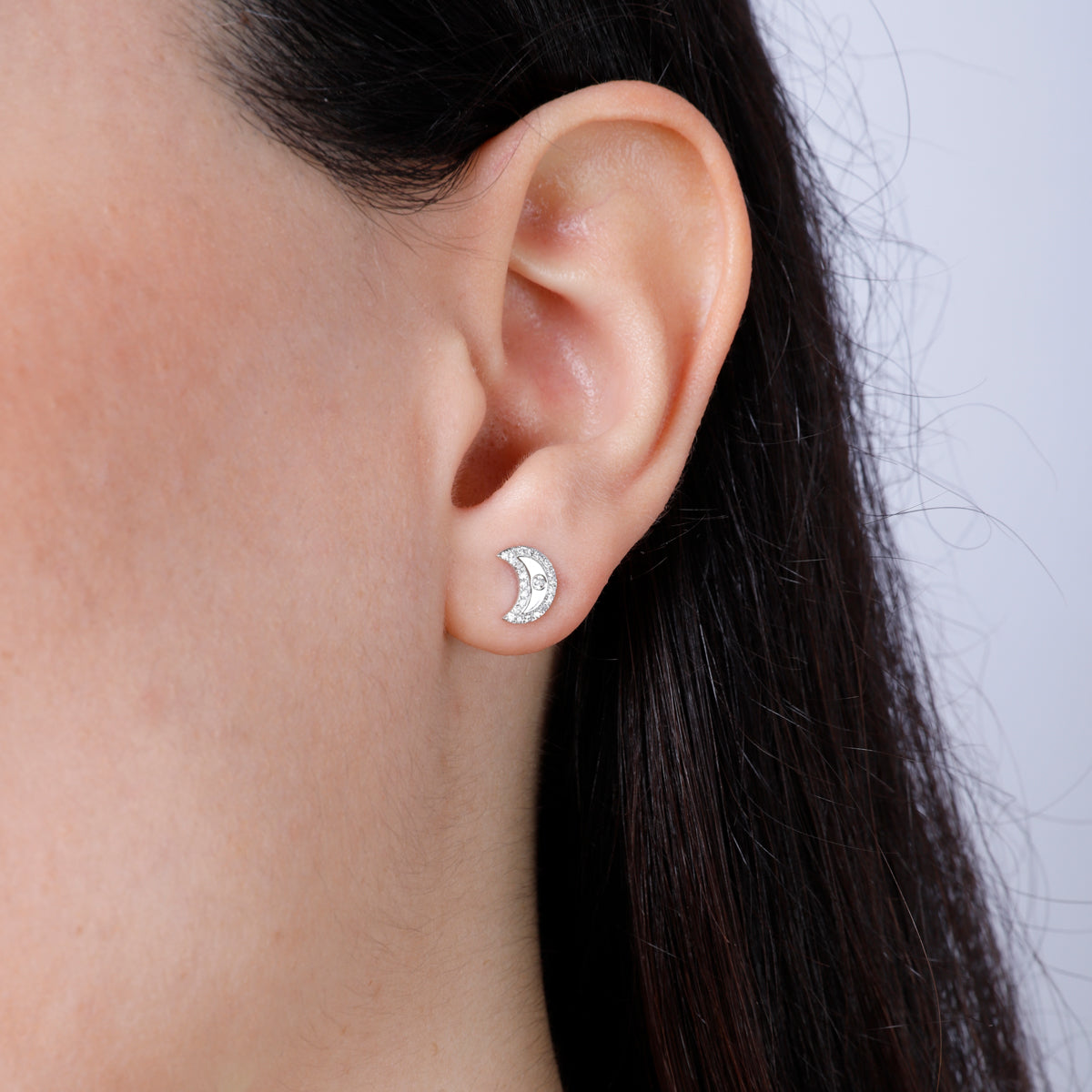 Diamond Moon Studs