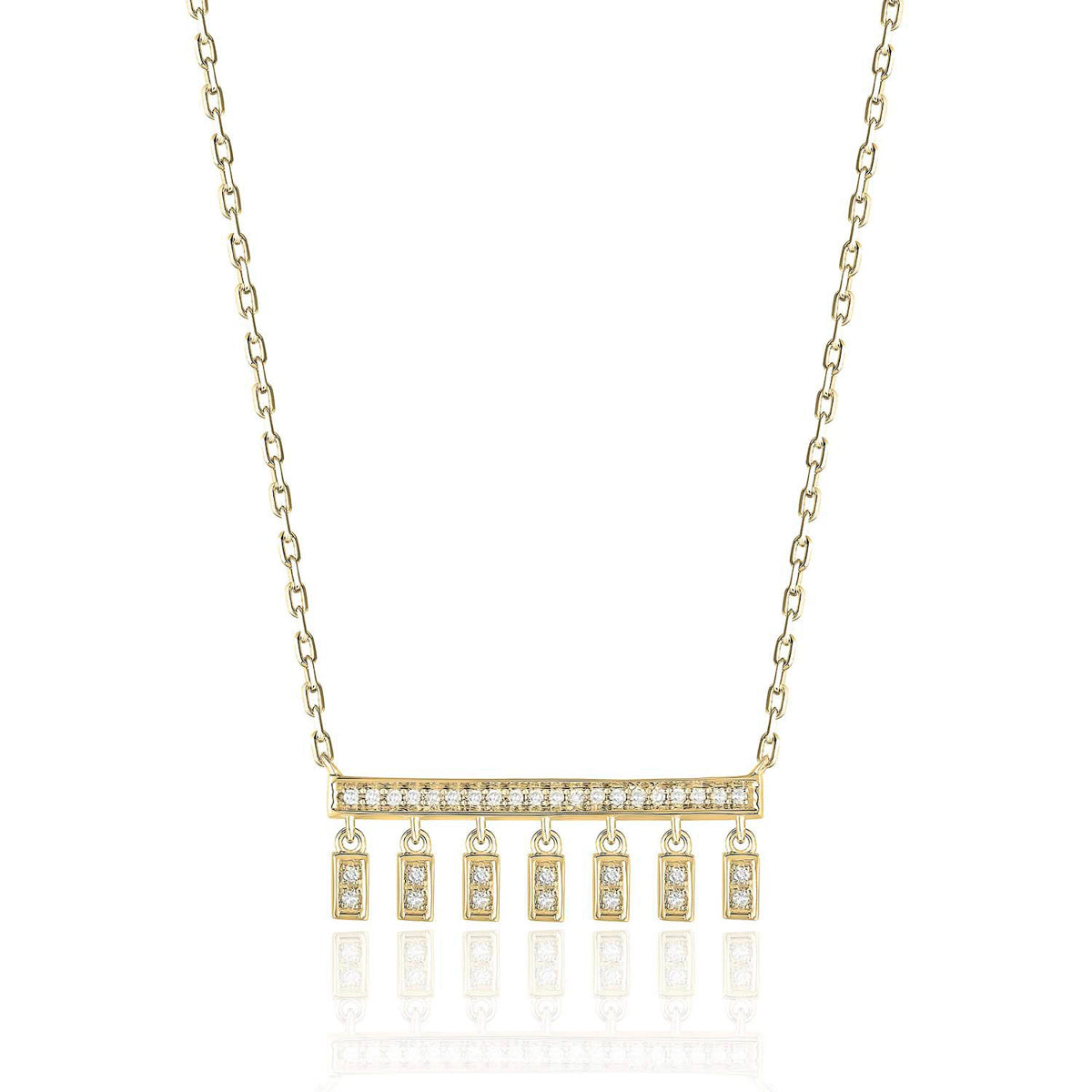 Diamond Bar with Drops Necklace