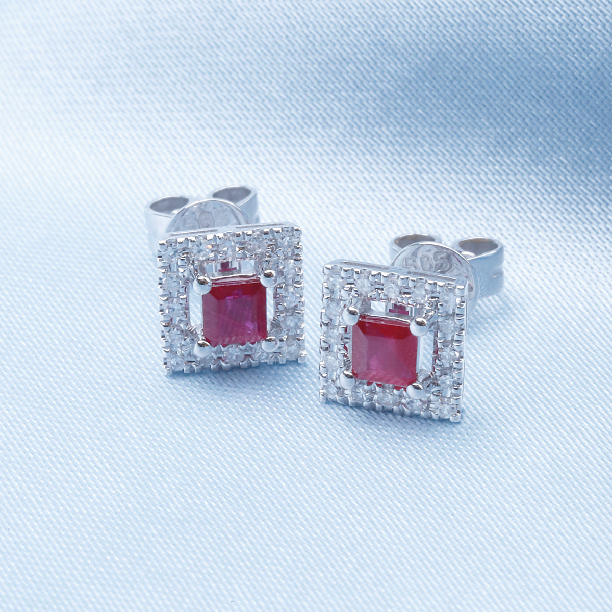 Square Open Halo Studs