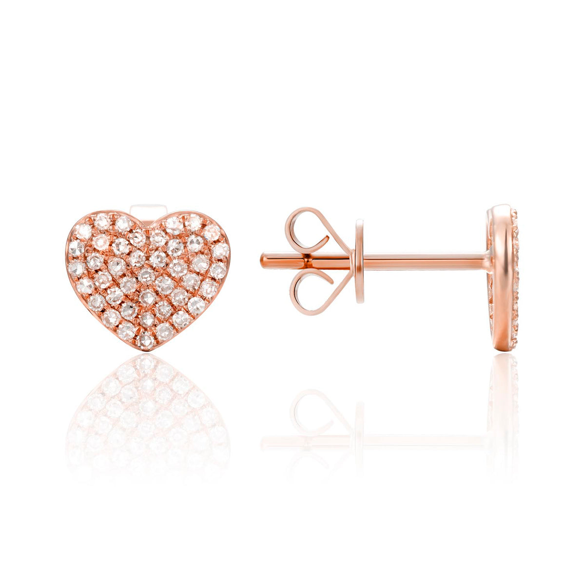 Pave Heart Studs