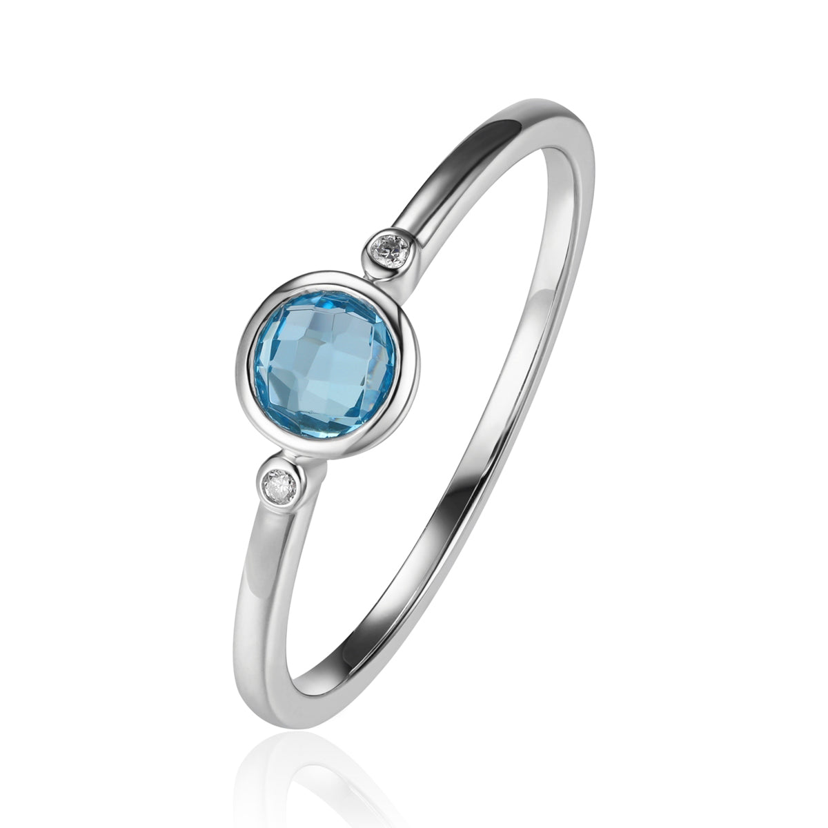 Mini Bezel Round Gem Ring 