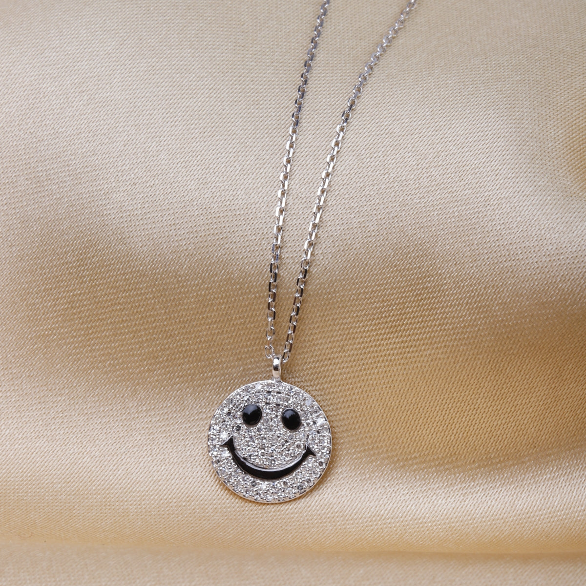 Pave Smiley Face Necklace