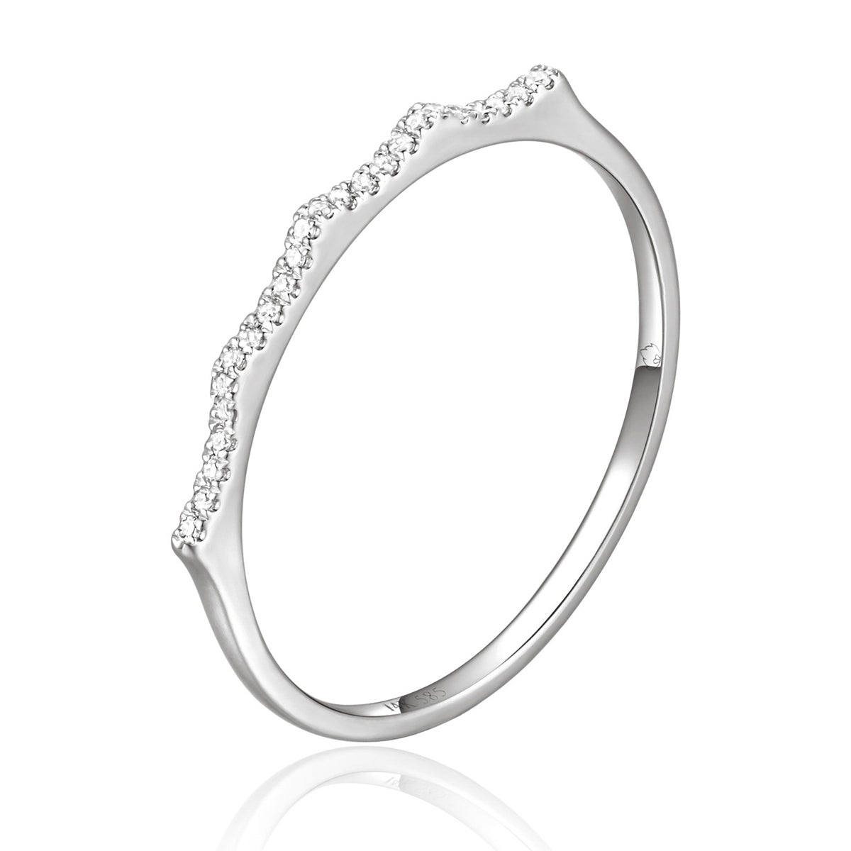 Diamond Thin Wave Ring