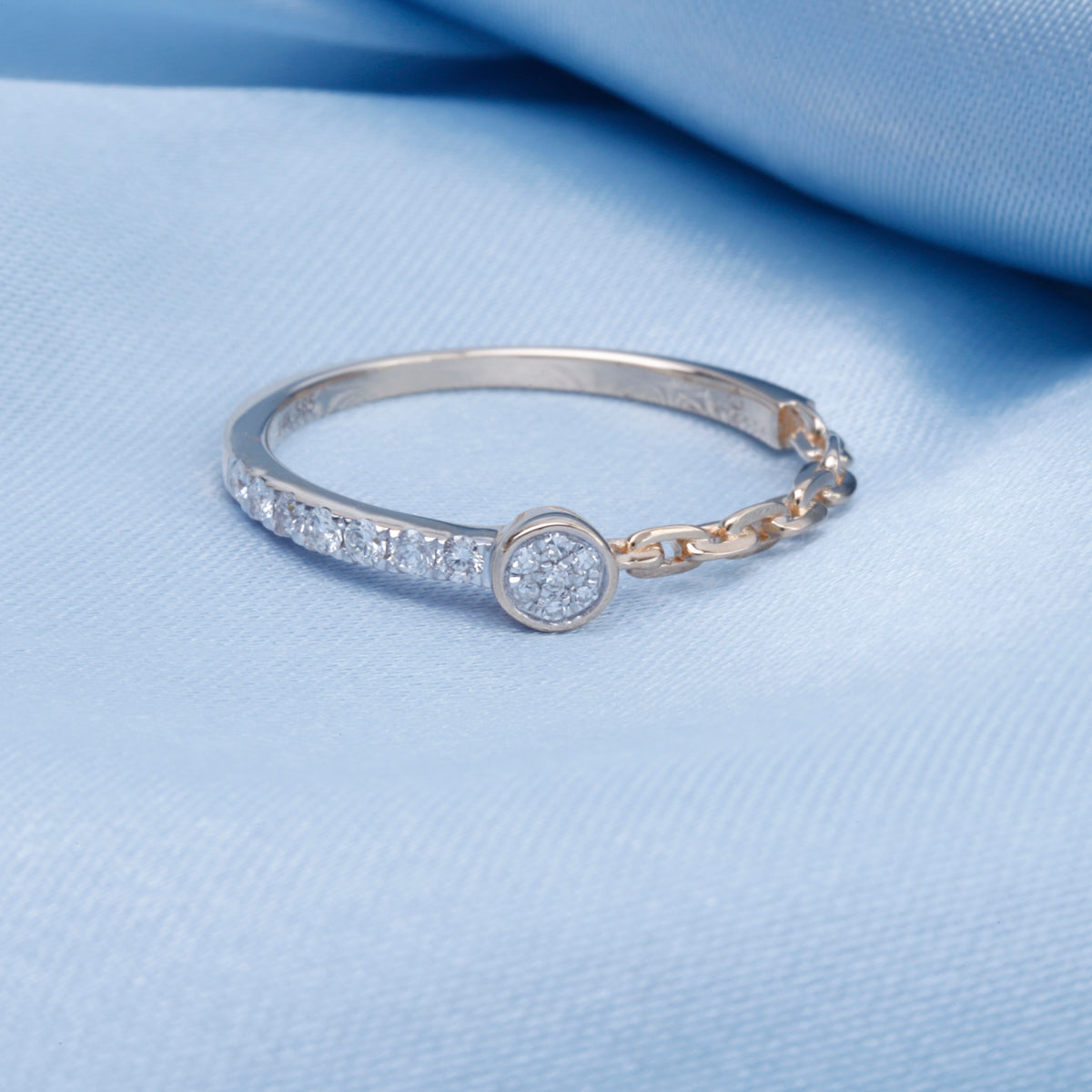 Spilt Chain & Bar Round Ring